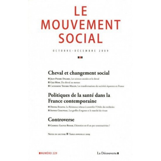 Cheval et changement social  -  Revue Le mouvement social n°229  La Découverte