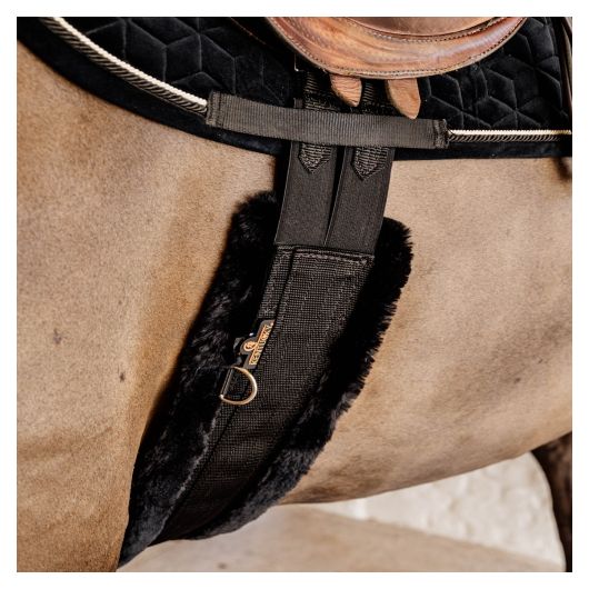 Sangle pour cheval étrivières cuir/synthétique à crochets 167cm x 24mm  Bates - brun - Taille 2
