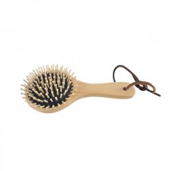 Brosse à crins cheval ronde bois de hêtre - Borstiq 